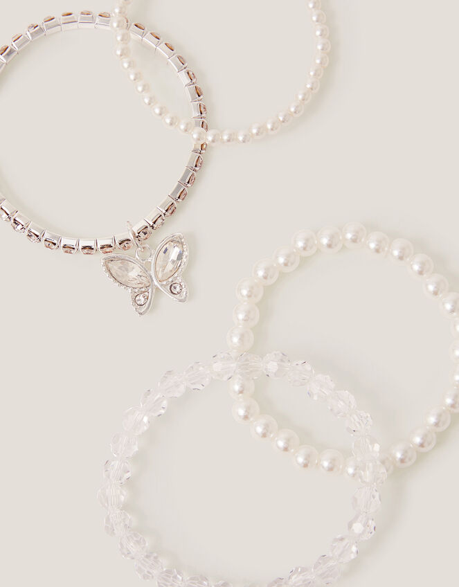 4-Pack Butterfly Beaded Bracelets, , large