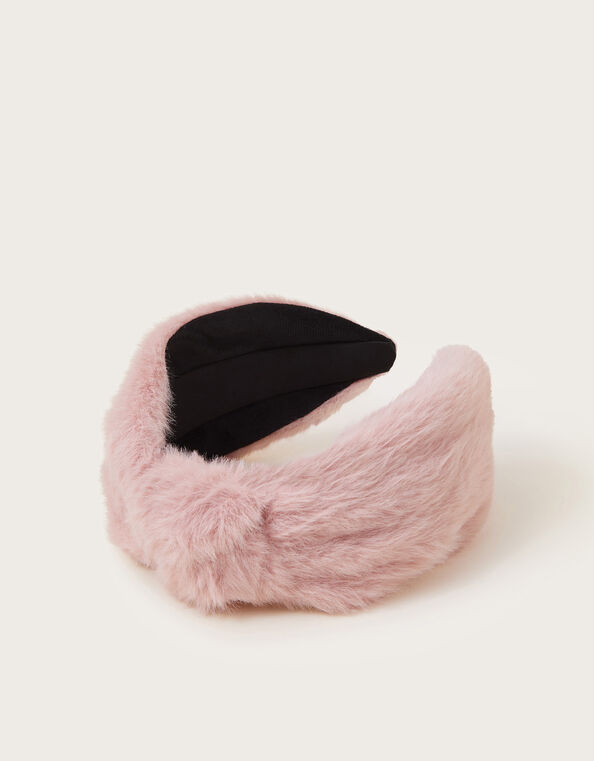 Fluffy Faux Fur Knot Headband, , large