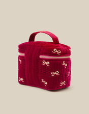 Bow Quilted Velvet Vanity Case, , large