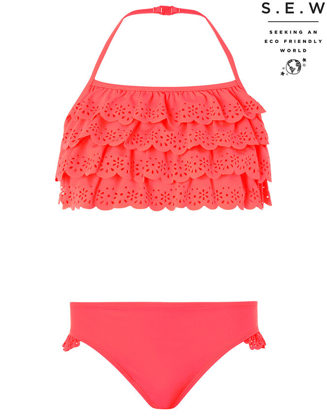 Rosie Ruffle Bikini Set, Orange (CORAL), large
