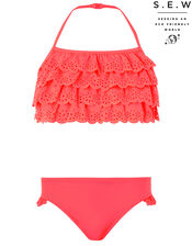 Rosie Ruffle Bikini Set, Orange (CORAL), large
