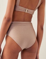 Kiki Glitter High Waist Bikini Bottom, Gold (GOLD), large