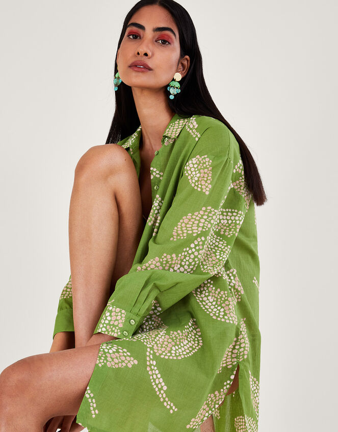 Palm Print Beach Shirt Green Tops & Tshirts Monsoon UK.