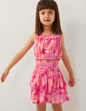 Birds Of Paradise Crop Top and Skirt Set, Pink (PINK), large