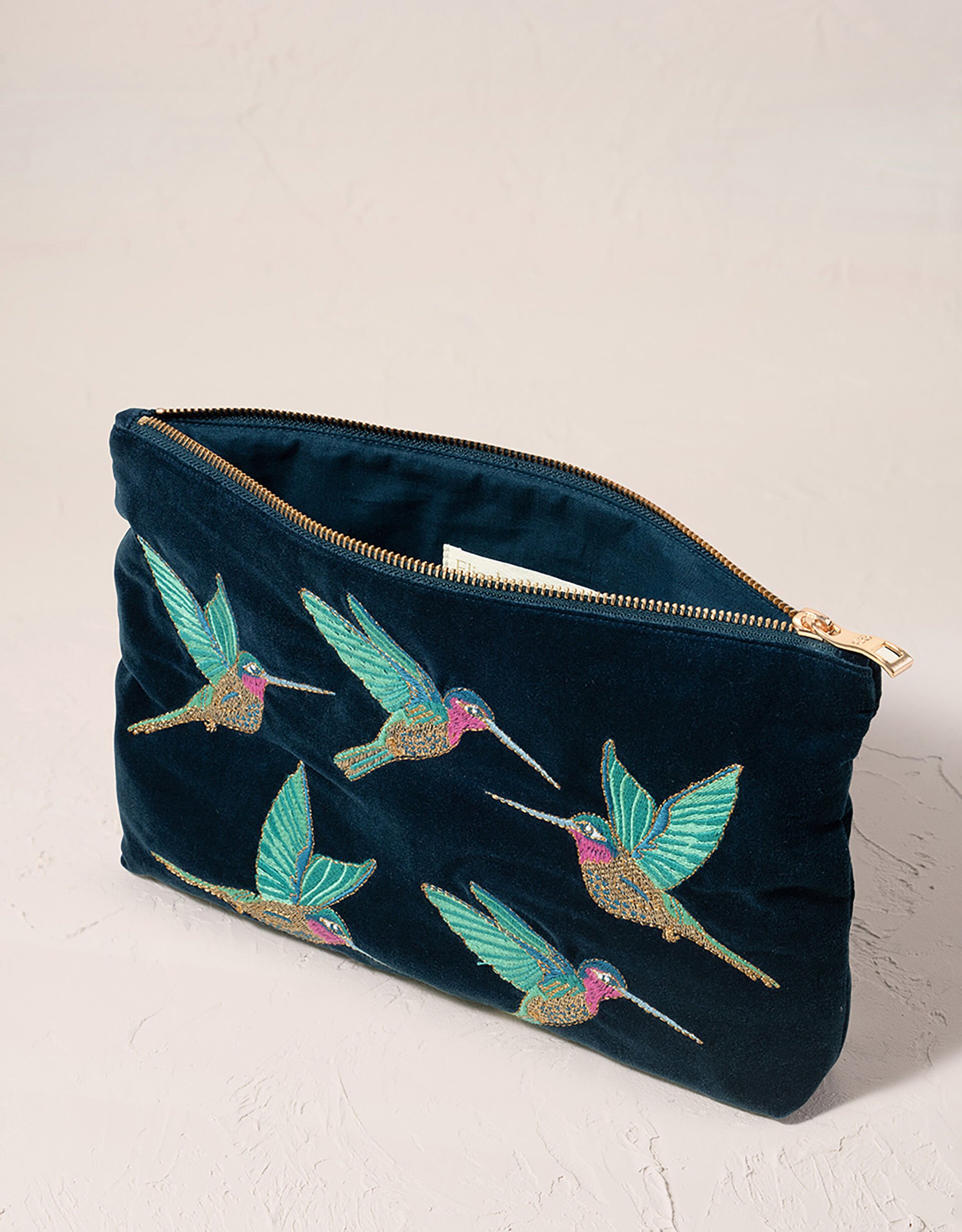 Elizabeth Scarlett Velvet Zip Pouch