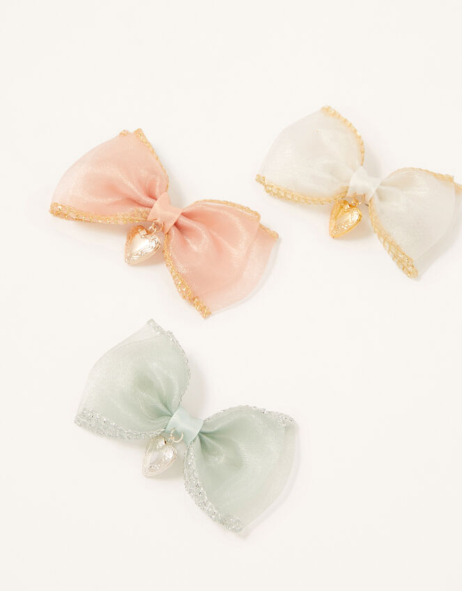 Charmy Organza Bow Hair Clips, , large