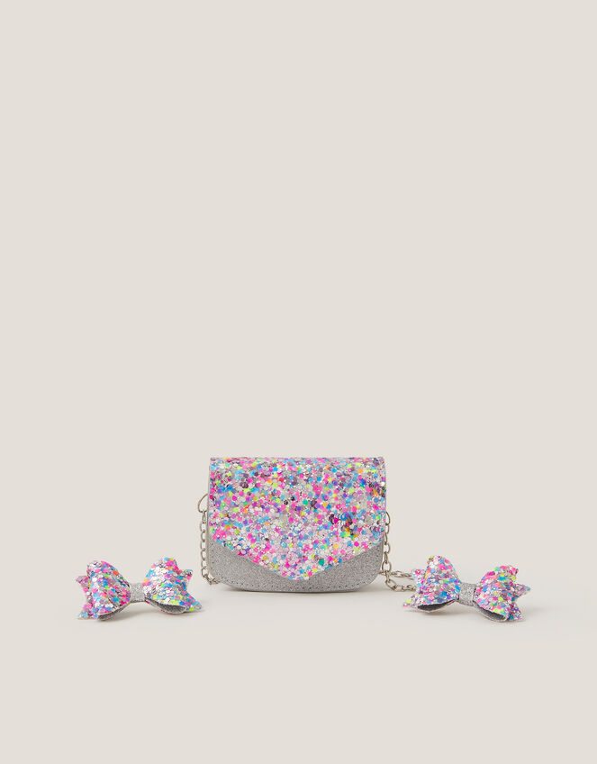 Confetti Glitter Bag & Hair Clips Set, , large
