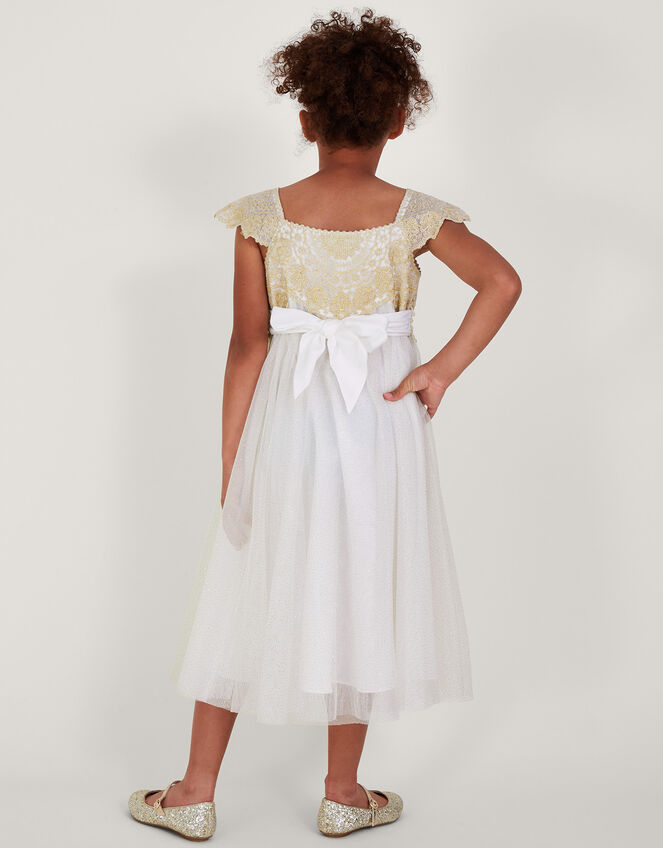 Estella Embroidered Dress, Gold (GOLD), large