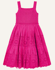 Boutique Schiffli Dress, Pink (MAGENTA), large