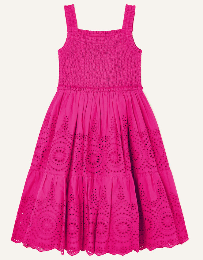 Boutique Schiffli Dress, Pink (MAGENTA), large
