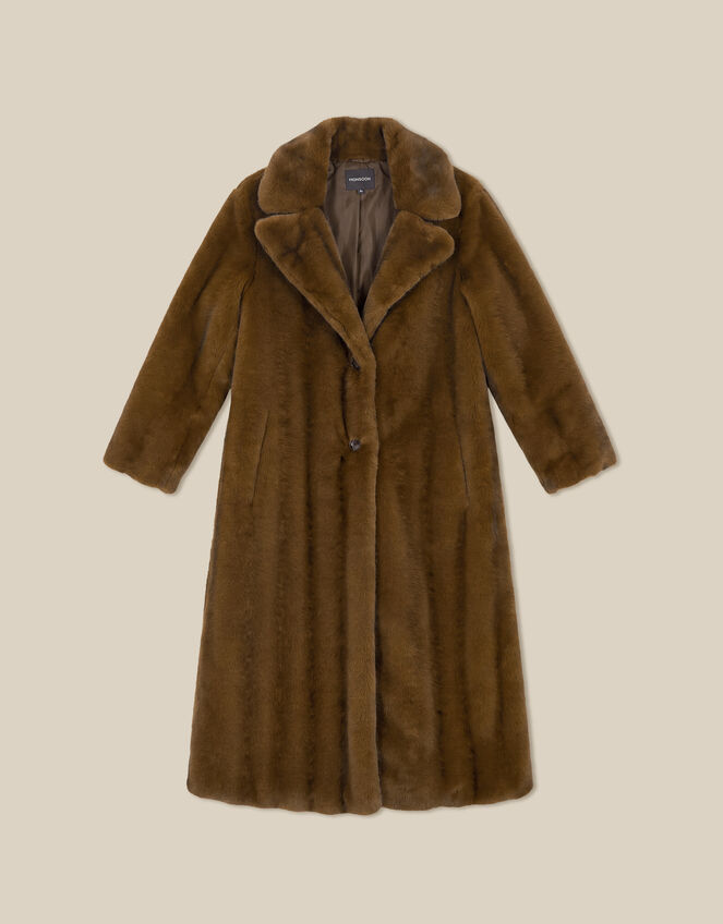 Winona Faux Fur Coat, Brown (CHOCOLATE), large