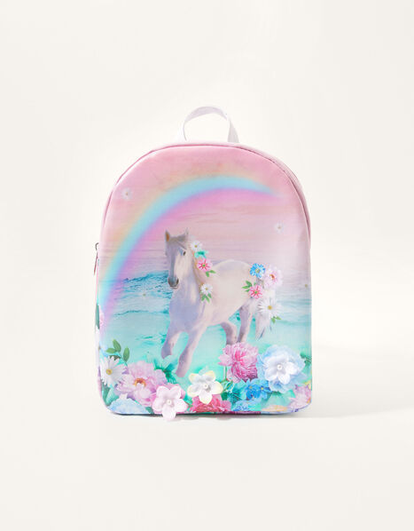 Flower Horse Printed Backpack, , large