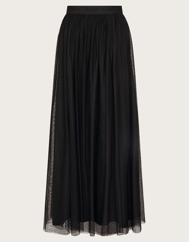 BLACK TULLE MAXI SKIRT
