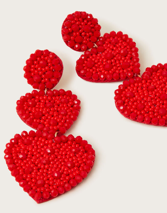 Beaded Heart Earrings , , large