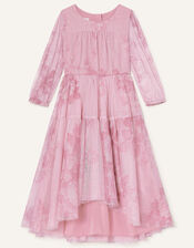 Lara Rose Print Long Sleeve Dress, Pink (PINK), large