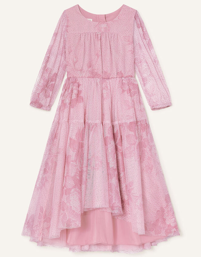Lara Rose Print Long Sleeve Dress, Pink (PINK), large