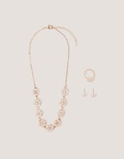 Pearly Flower Jewellery Set, , large