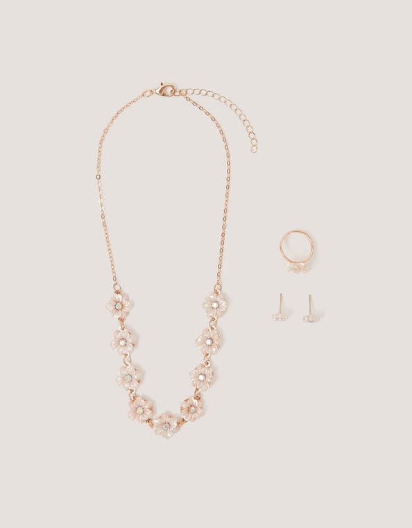 Pearly Flower Jewellery Set, , large