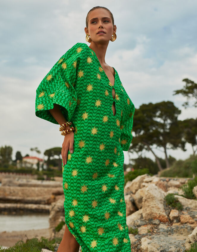 Sundress Leandre Kaftan Maxi Dress, Green (GREEN), large