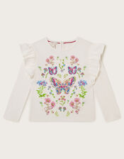 Butterfly Long Sleeve Top, Ivory (IVORY), large