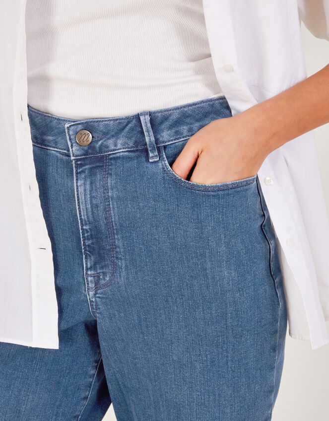 Wide Leg Cropped Jeans , Blue (DENIM BLUE), large