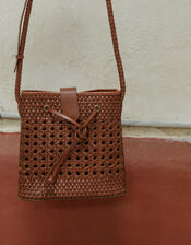 The Knotted Crossbody Bag in Woven Leather
