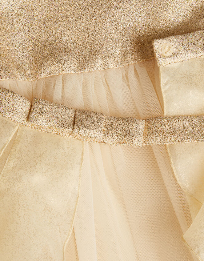 Baby 2-in-1 Detachable Ruffle Skirt Dress, Gold (GOLD), large