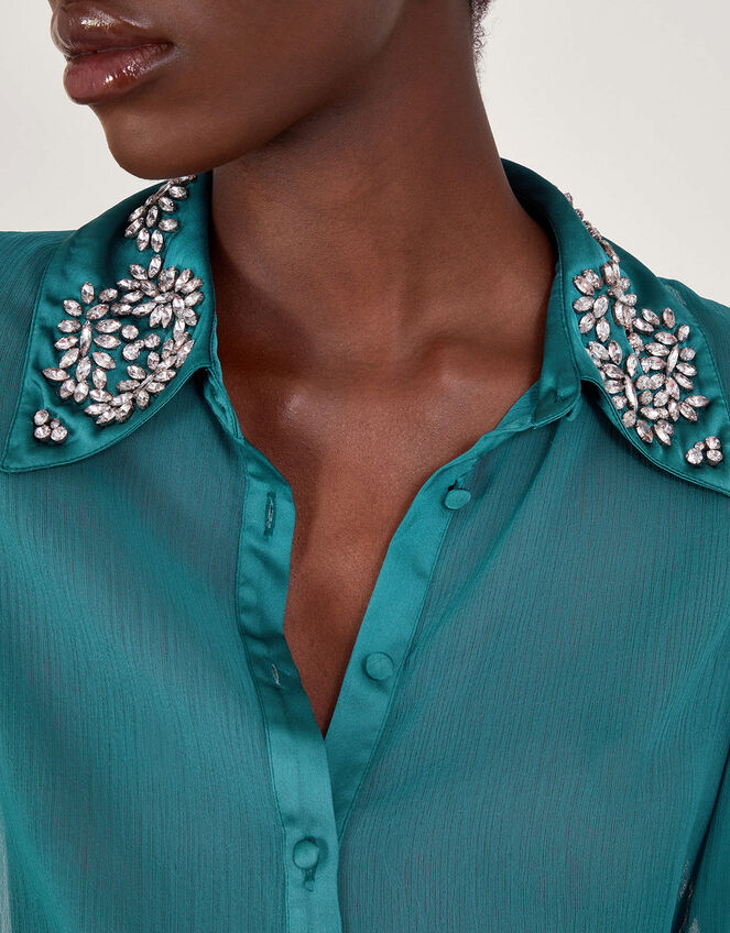 Lorenna Embellished Blouse, Teal (TEAL), large