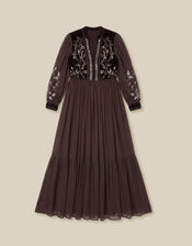 Josephine Embellished Maxi Dress , Brown (CHOCOLATE), large