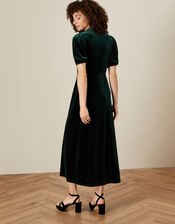 Veronique Velvet Shirt Dress, Green (GREEN), large