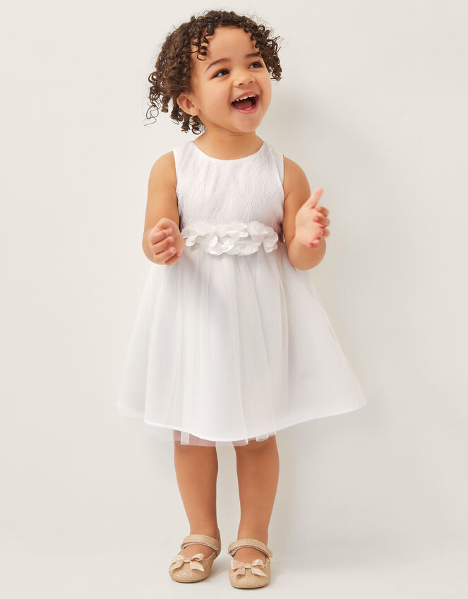 Baby Freija Lace Floral Dress, Ivory (IVORY), large