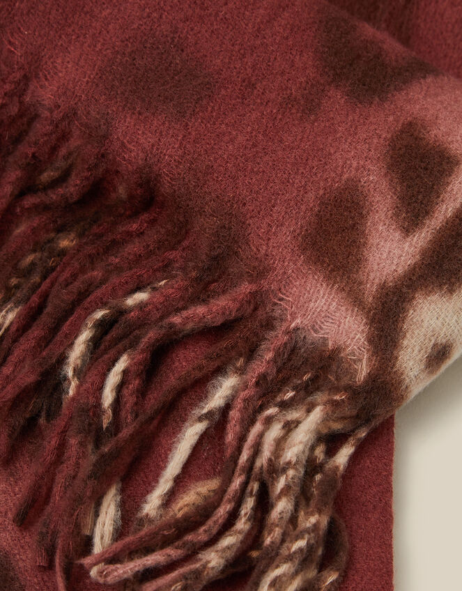 Archi Animal Print Tassel Scarf, Natural (NEUTRAL), large