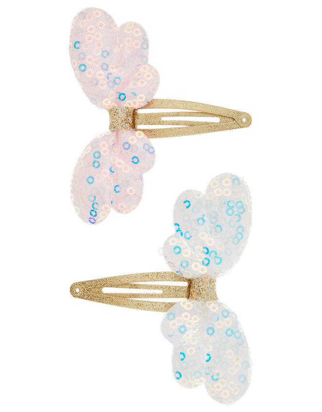 Sparkle Wing Hair Clips, , large