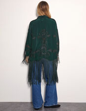 East Heba Embroidered Tassel Kimono, Green (GREEN), large
