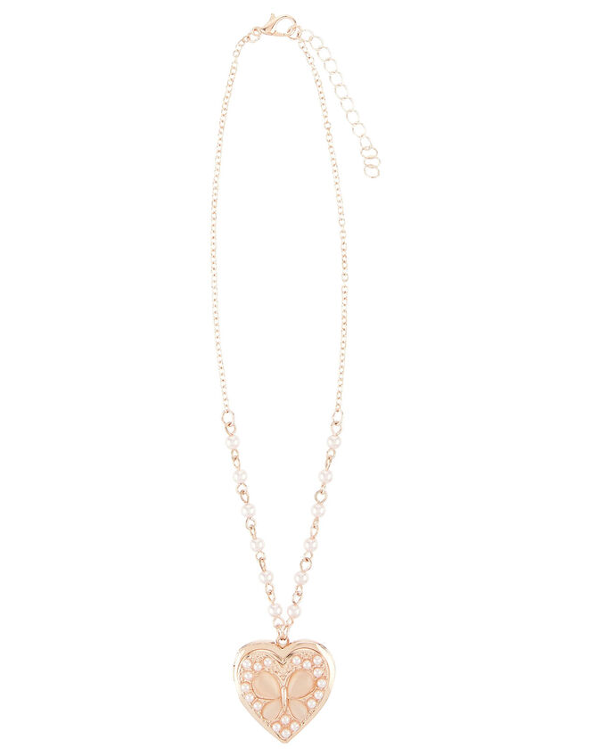 Jewel Butterfly Locket Necklace , , large