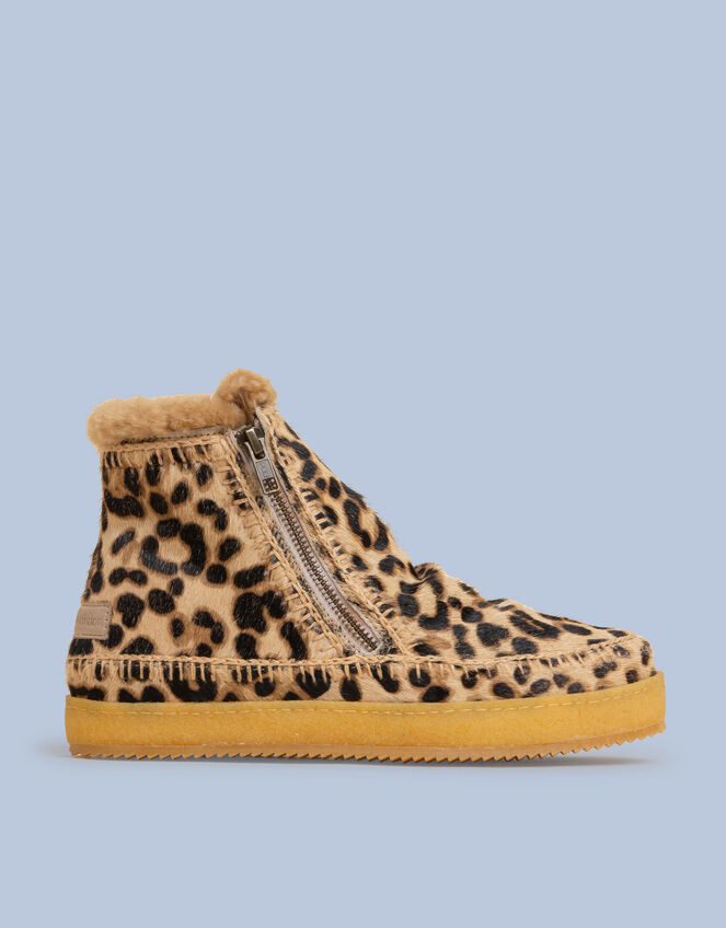 Laidback London Leopard Print Ankle Boots, Leopard (LEOPARD), large