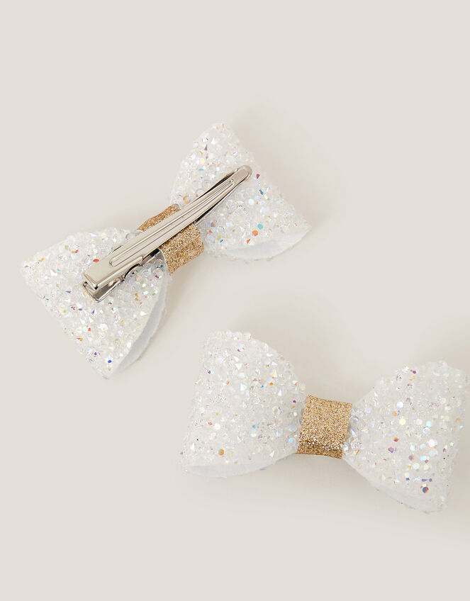 2-Pack Glitter Bow Hair Clips, , large