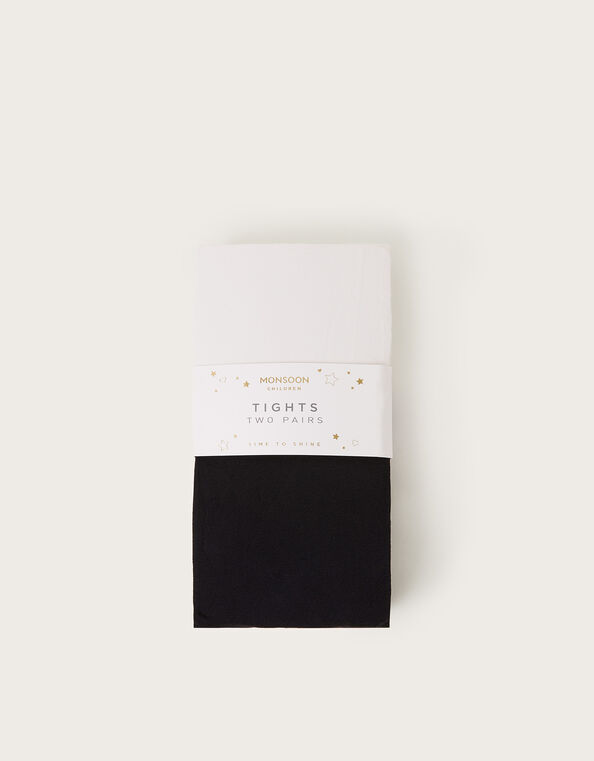 2-Pack Plain Tights, Black (BLACK), large
