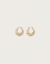 Texture Flat Hoop Earrings, , large
