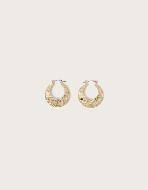 Texture Flat Hoop Earrings, , large