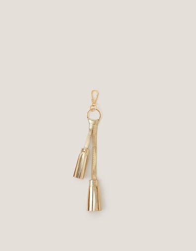 Metallic Tassel Bag Charm, , large