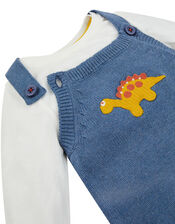 Dino Knit Dungarees, Blue (BLUE), large