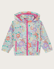 Floral Print Windbreaker Jacket, Multi (MULTI), large