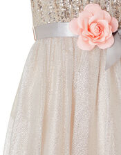 Bailea Sequin Sparkle Maxi Dress, Natural (CHAMPAGNE), large