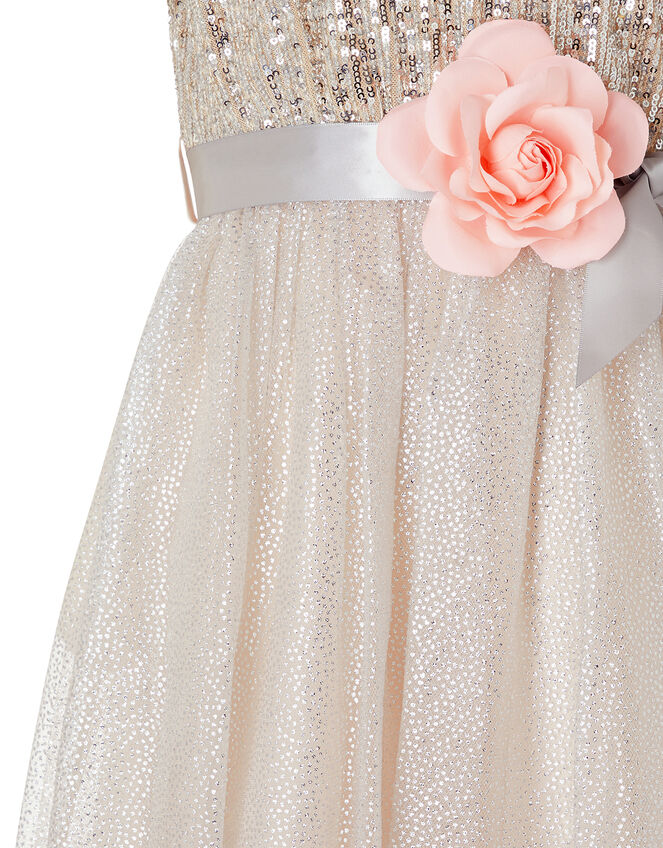Bailea Sequin Sparkle Maxi Dress, Natural (CHAMPAGNE), large