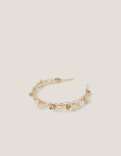 Flower & Pearl Metal Headband, , large