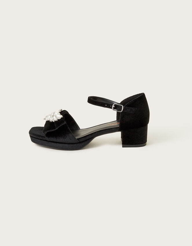 Platform Velvet Sandals, Black (BLACK), large
