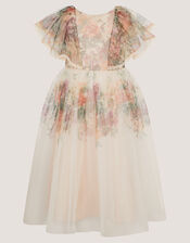 Vintage Flower Tulle Party Dress, Multi (MULTI), large