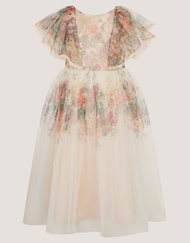 Vintage Flower Tulle Party Dress, Multi (MULTI), large