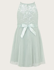 Keita Embellished Plisse Dress, Green (GREEN), large